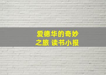 爱德华的奇妙之旅 读书小报